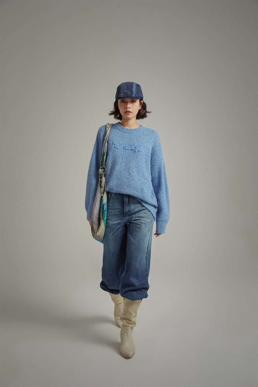 CHUU Logo Loose Fit Knit Sweater