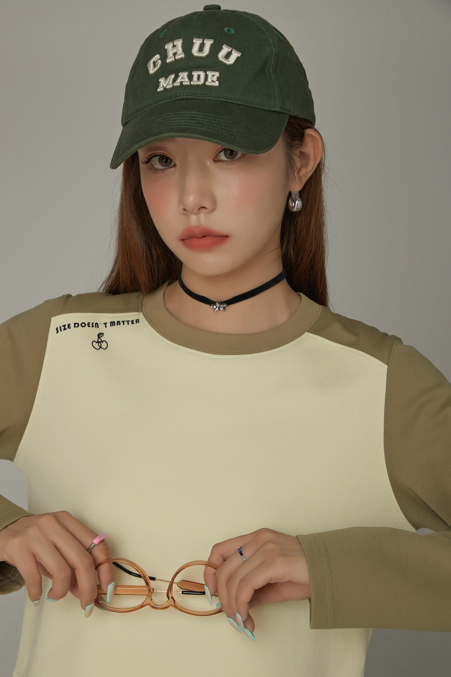 CHUU Color Matching Cropped T-Shirt