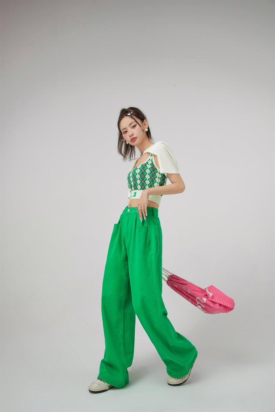 CHUU Summer Adjustable High Waist Wide Leg Pants