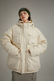 Hooded Multi-Pocket Padded Jacket