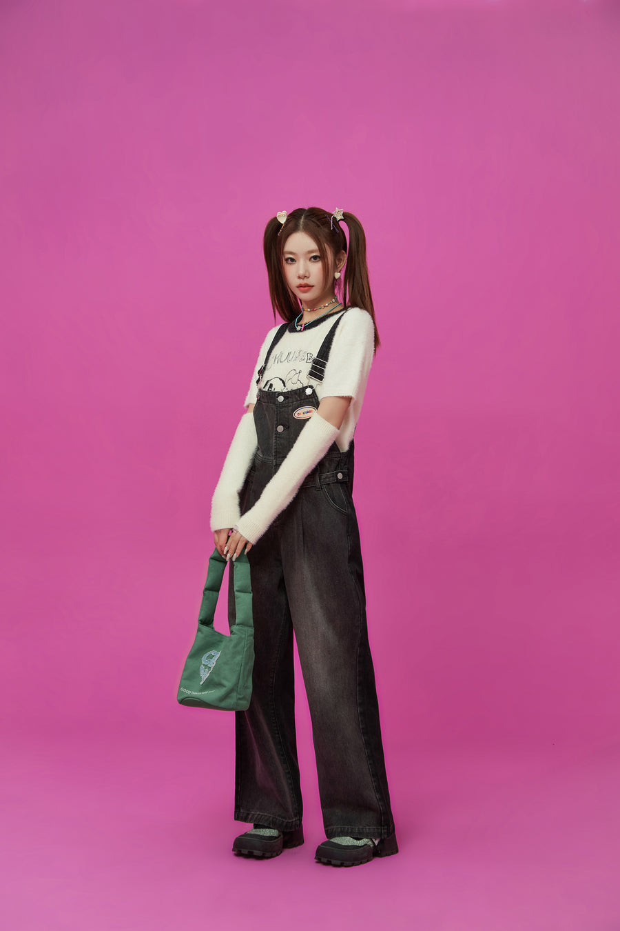 CHUU Cotton Button Overalls