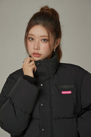 Oversized Logo Embroidery Padded Jacket