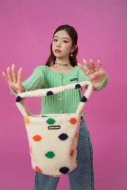 Color Dot Fleece Bag