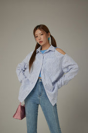 Argyle Open One Shoulder Shirt