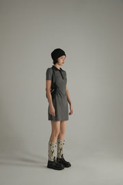 Polo Collar Short Sleeve A-Line Dress