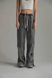 Ankle Slit Bootcut Jogger Pants