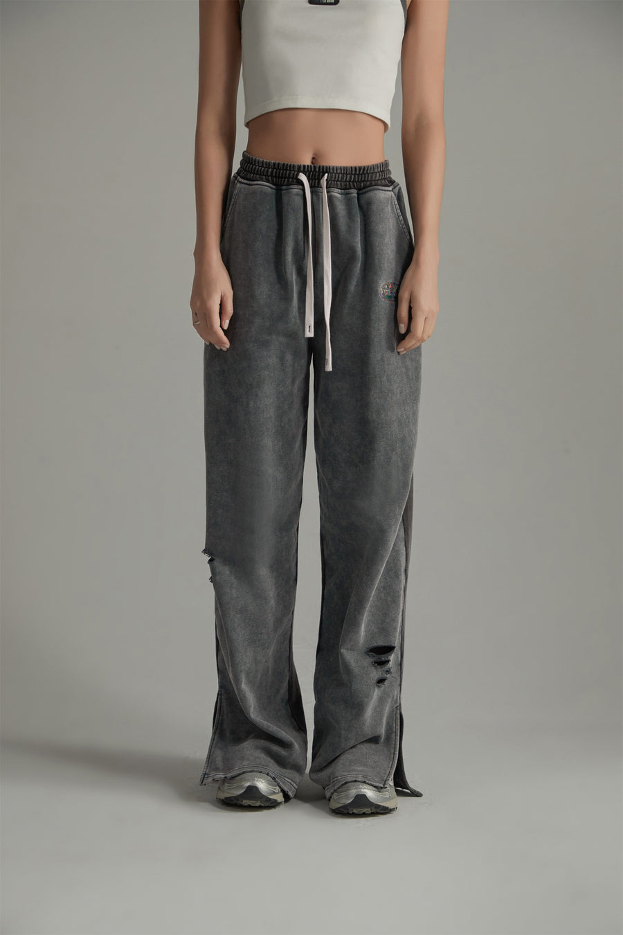 CHUU Ankle Slit Bootcut Jogger Pants