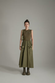 Sleeveless Cargo Pockets Dress