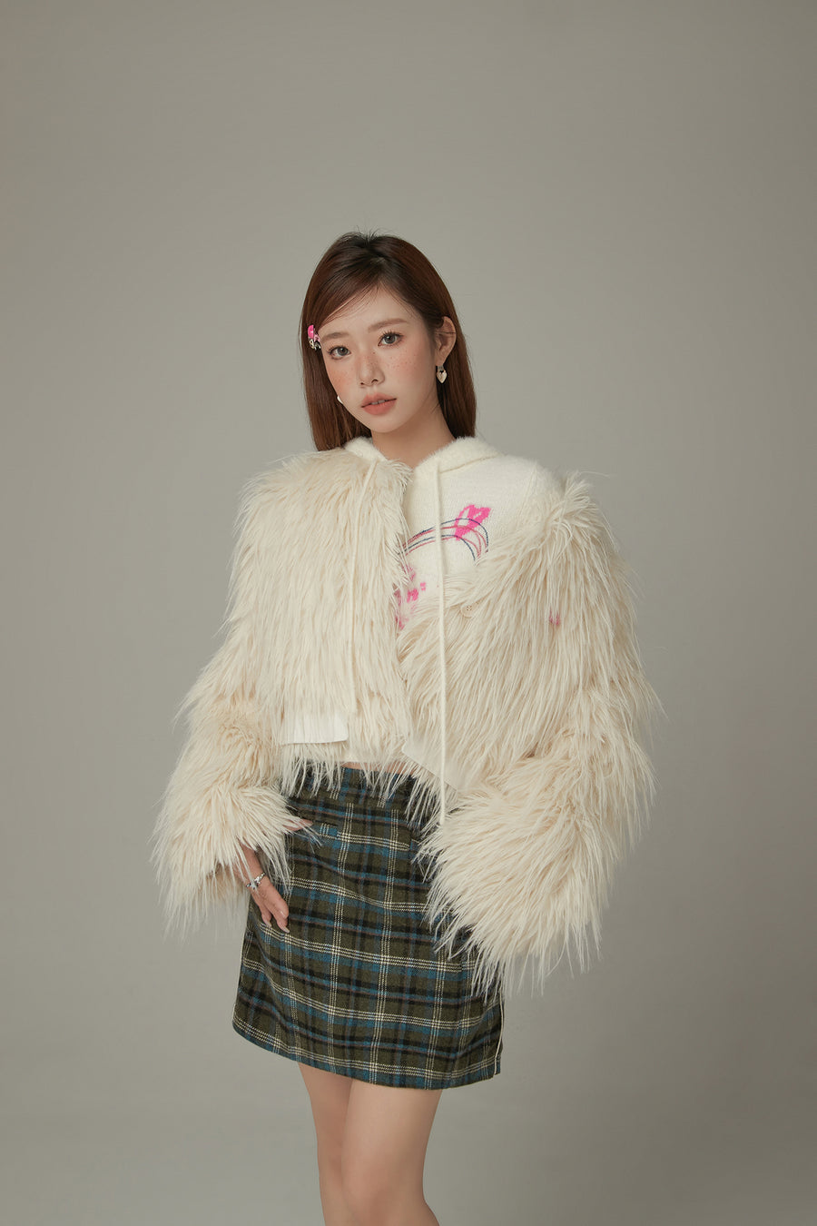 CHUU Faux Fur Loose Fit Jacket