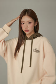 Fleece Color Combination Hoodie