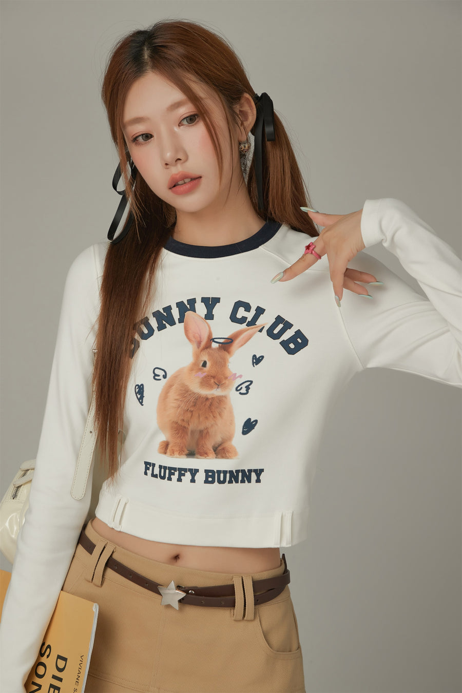 CHUU Bunny Club Crop T-Shirt