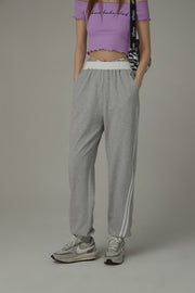 Line Side Straps Baggy Jogger Pants