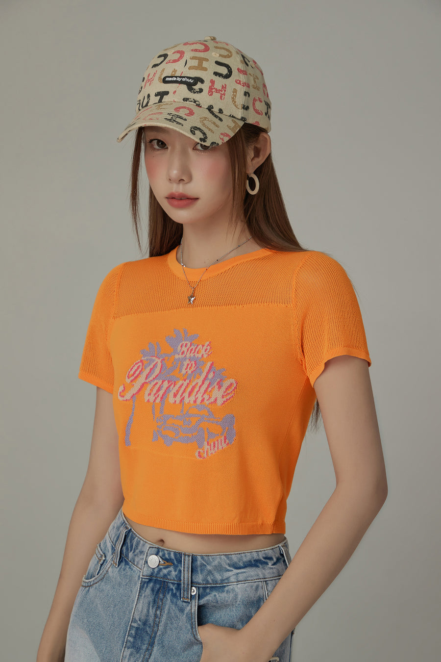 CHUU Colorful Chuu Lettering Pattern Ball Cap