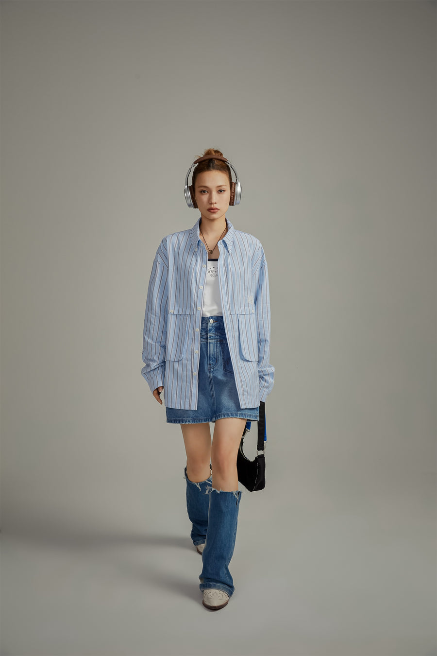 CHUU Pocket Stripe Long Sleeve Shirt