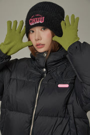 Colored Hooded Simple Padded Jacket