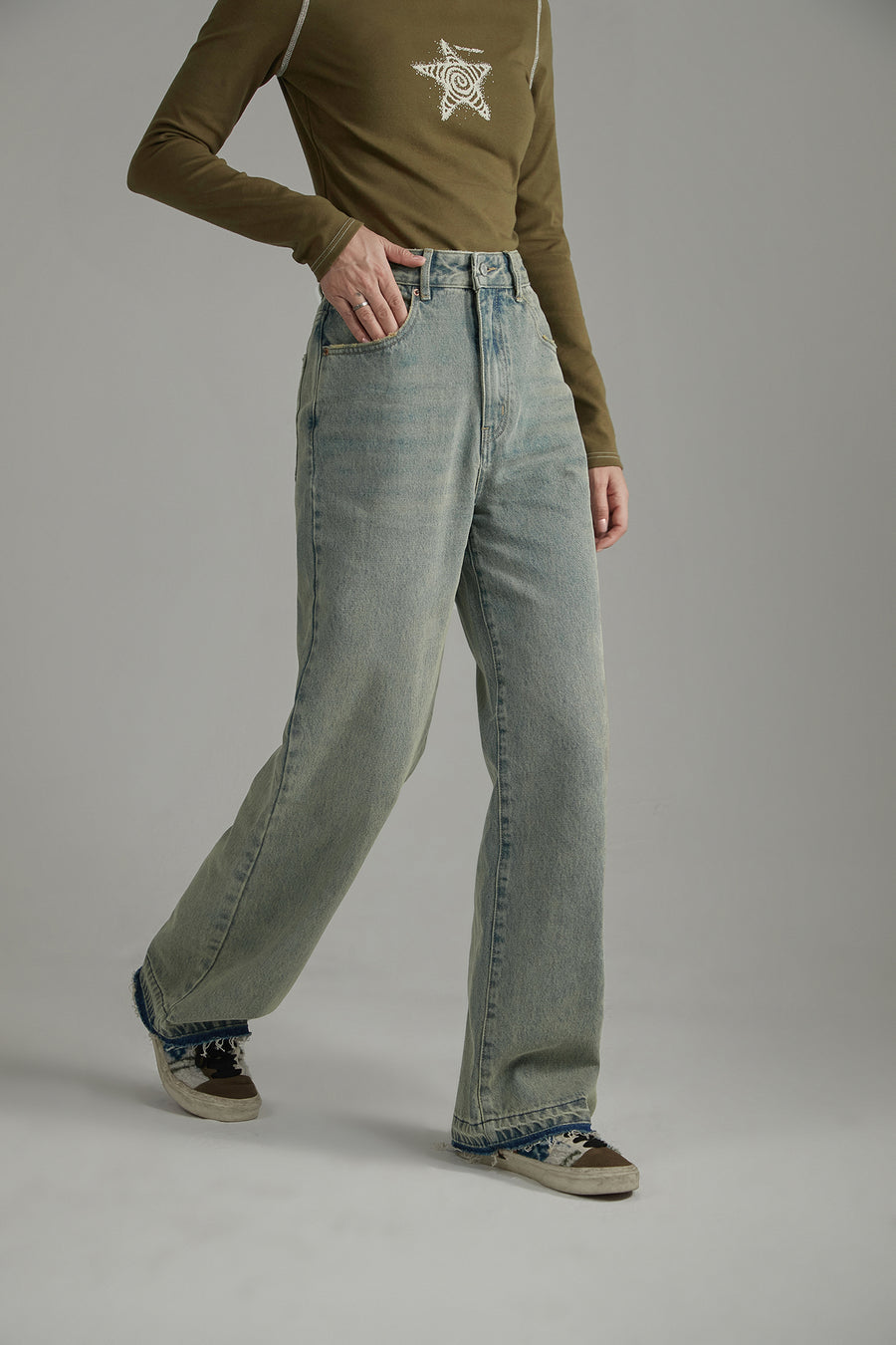 CHUU Wide Denim Daily Jeans