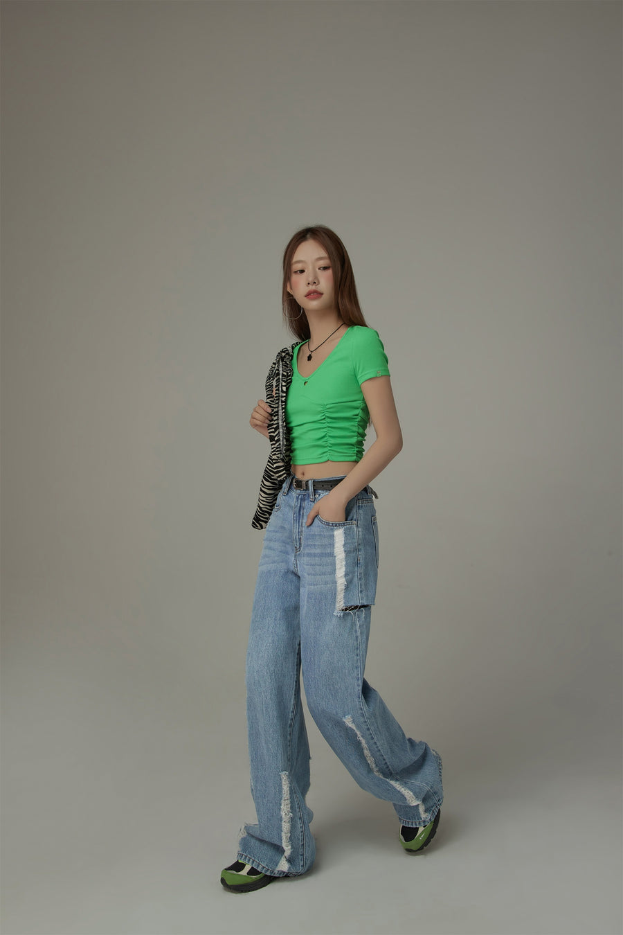 CHUU Cotton Denim Straight Pants