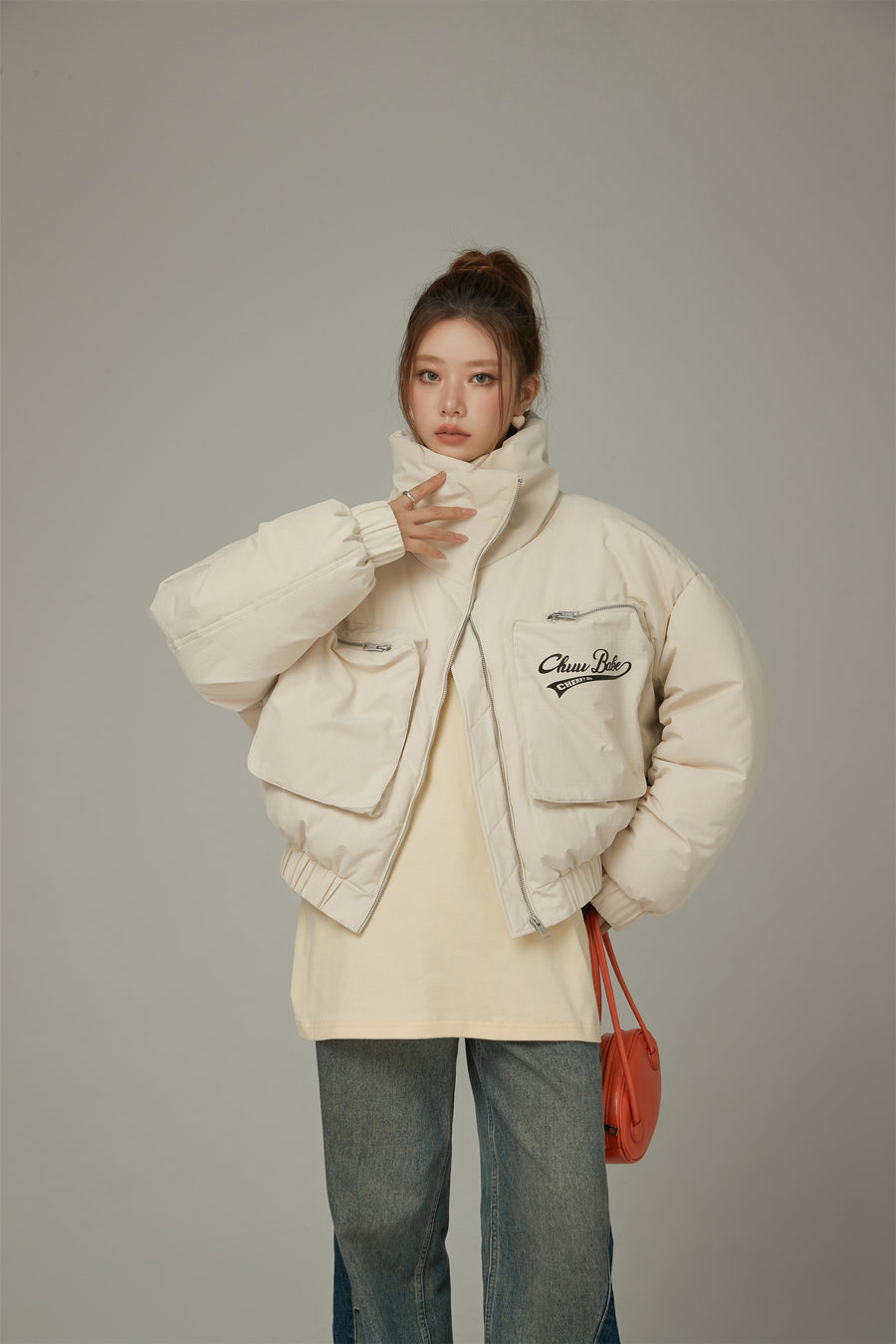 CHUU Big Pocket High Neck Sporty Jacket