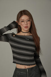 One-Shoulder Frill Knit Top