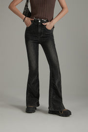 High Waist Semi Bootcut Jeans