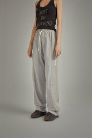 Two Toned String Wide Sweatpants