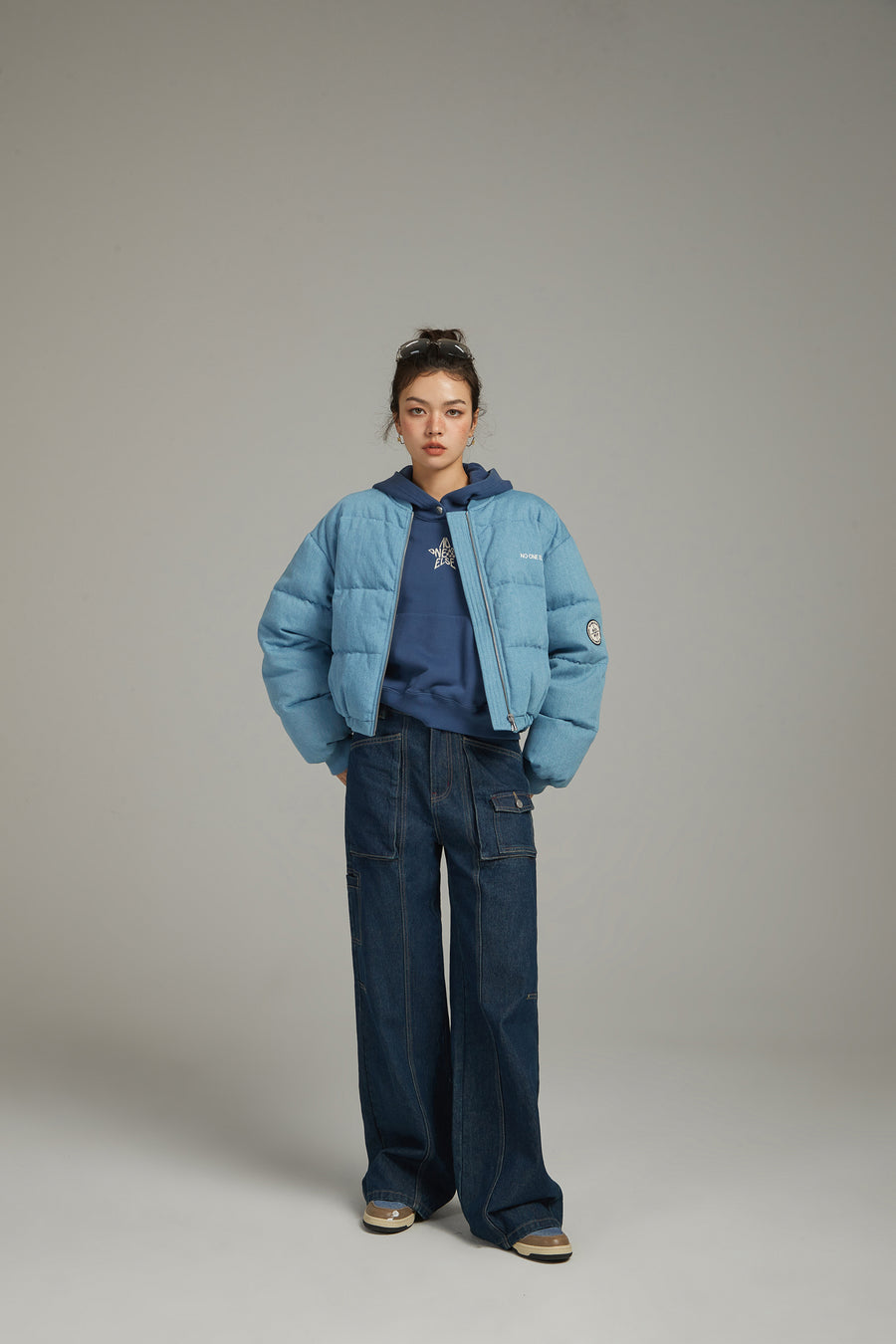 CHUU Duck Down Denim Padded Jacket