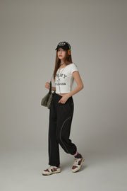 Elastic Waist Loose Jogger Pants