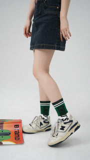Vintage Lined High Socks