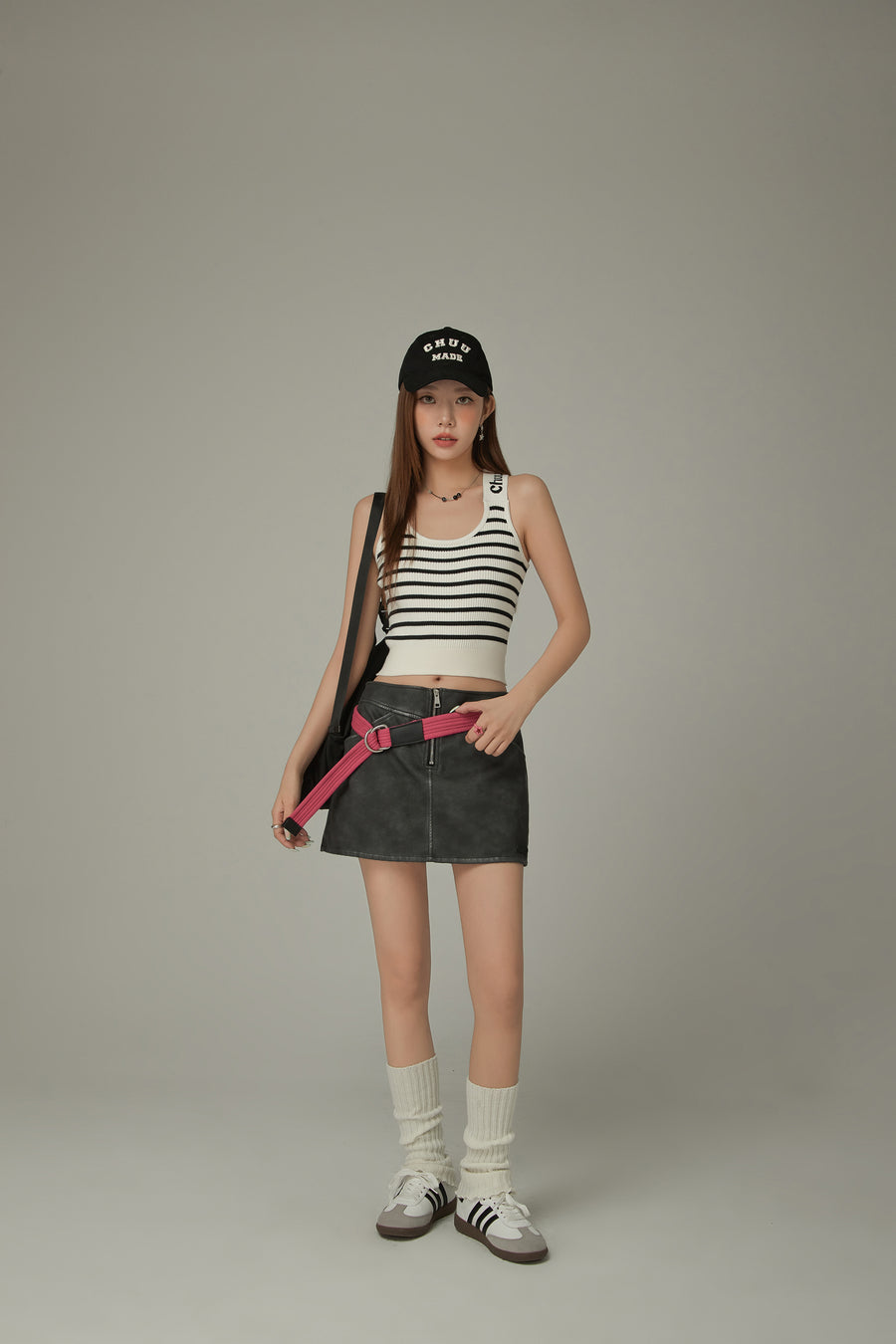 CHUU Striped Crop Sleeveless Top