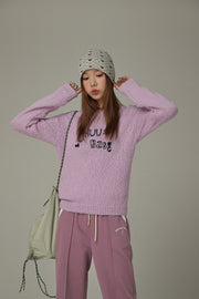 Macaron Color Logo Knit Sweater