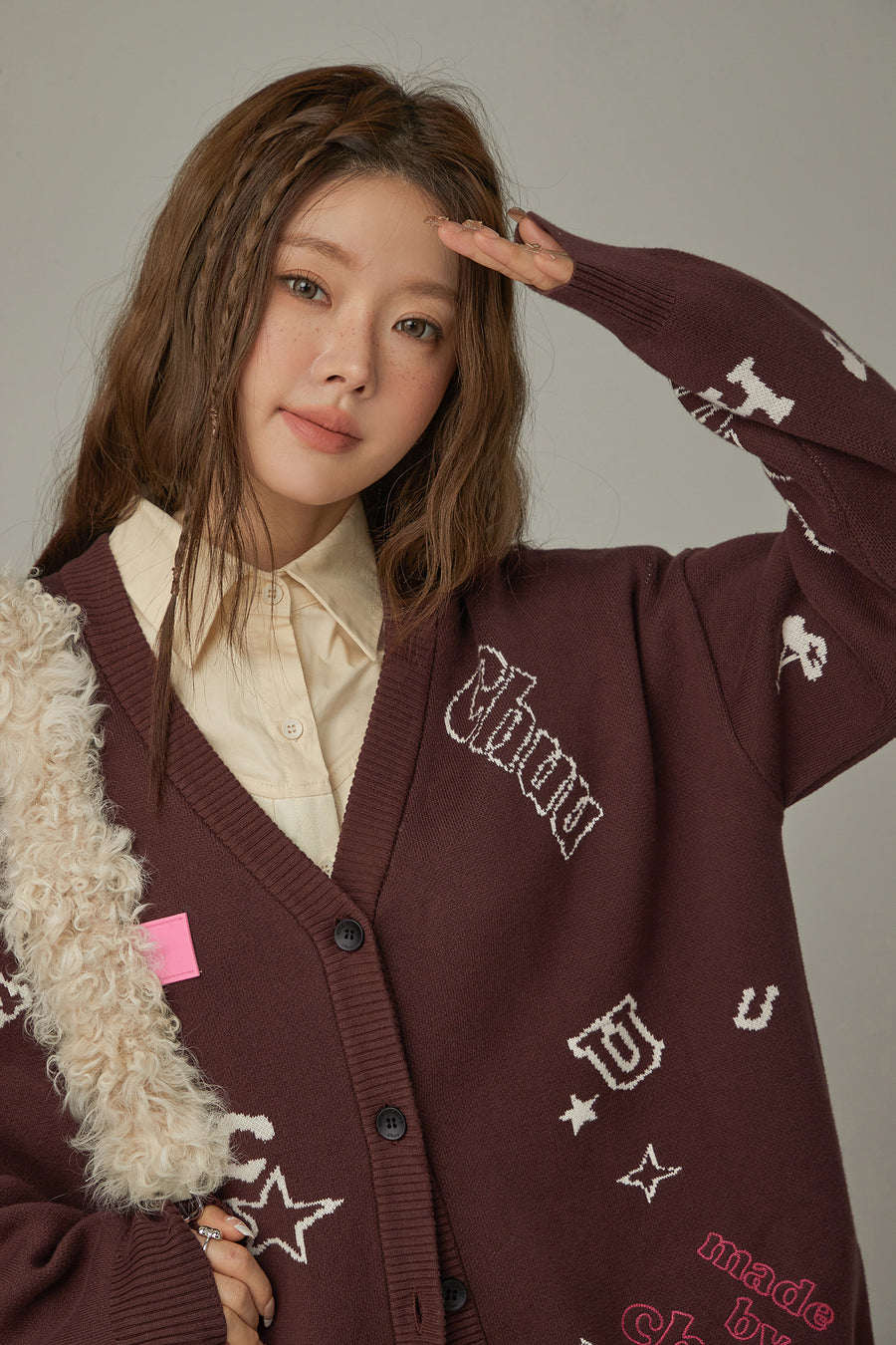 CHUU Icons Varsity V-Neck Knit Cardigan