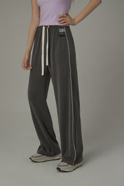 Elastic Waist?Wide Banding Casual Pants