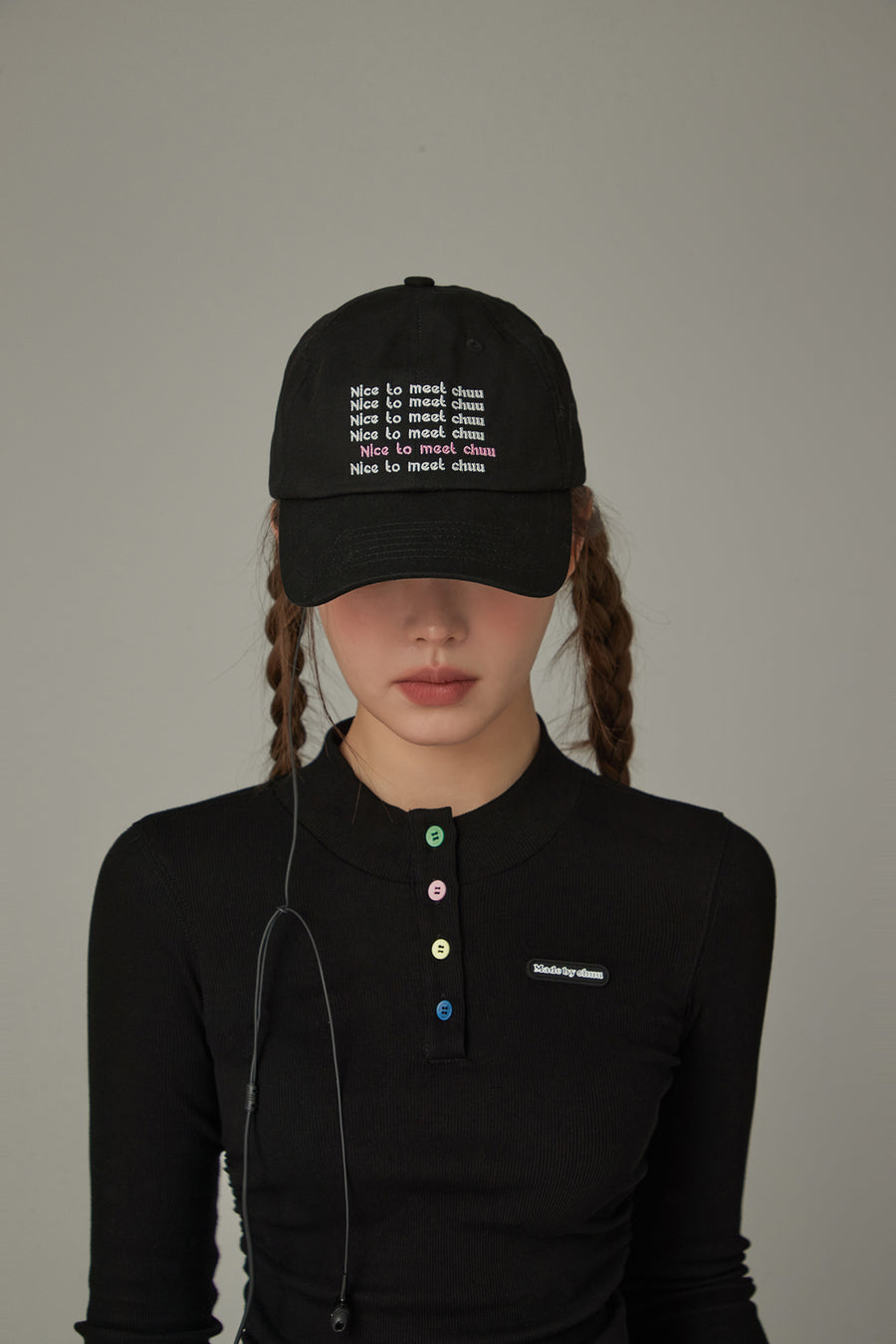 CHUU Lettering Embroidered Ball Cap