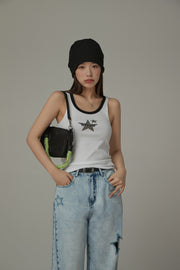 Chuu Star Center Basic Sleeveless T-Shirt