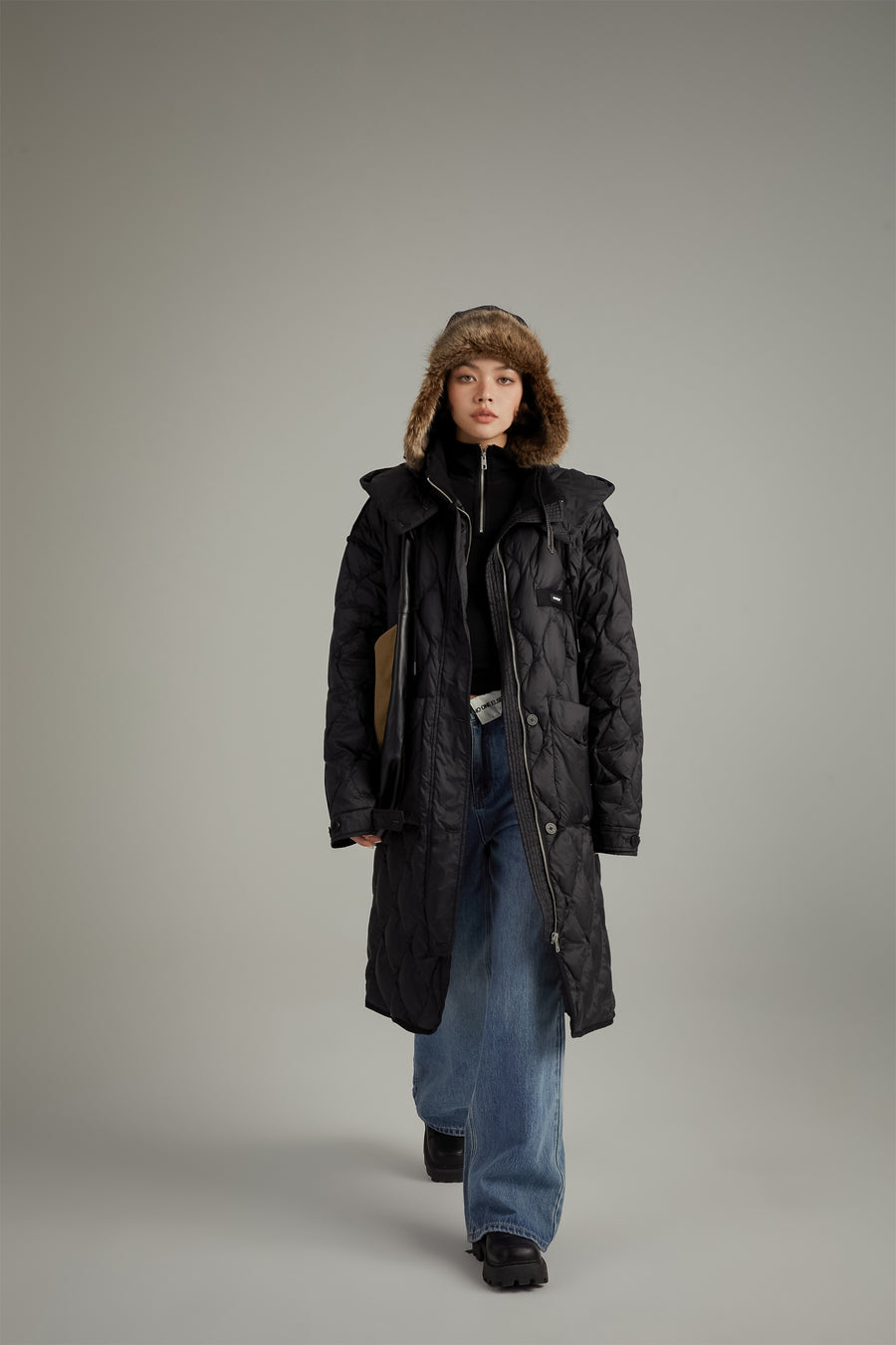 CHUU Hooded Quilted Padded Coat