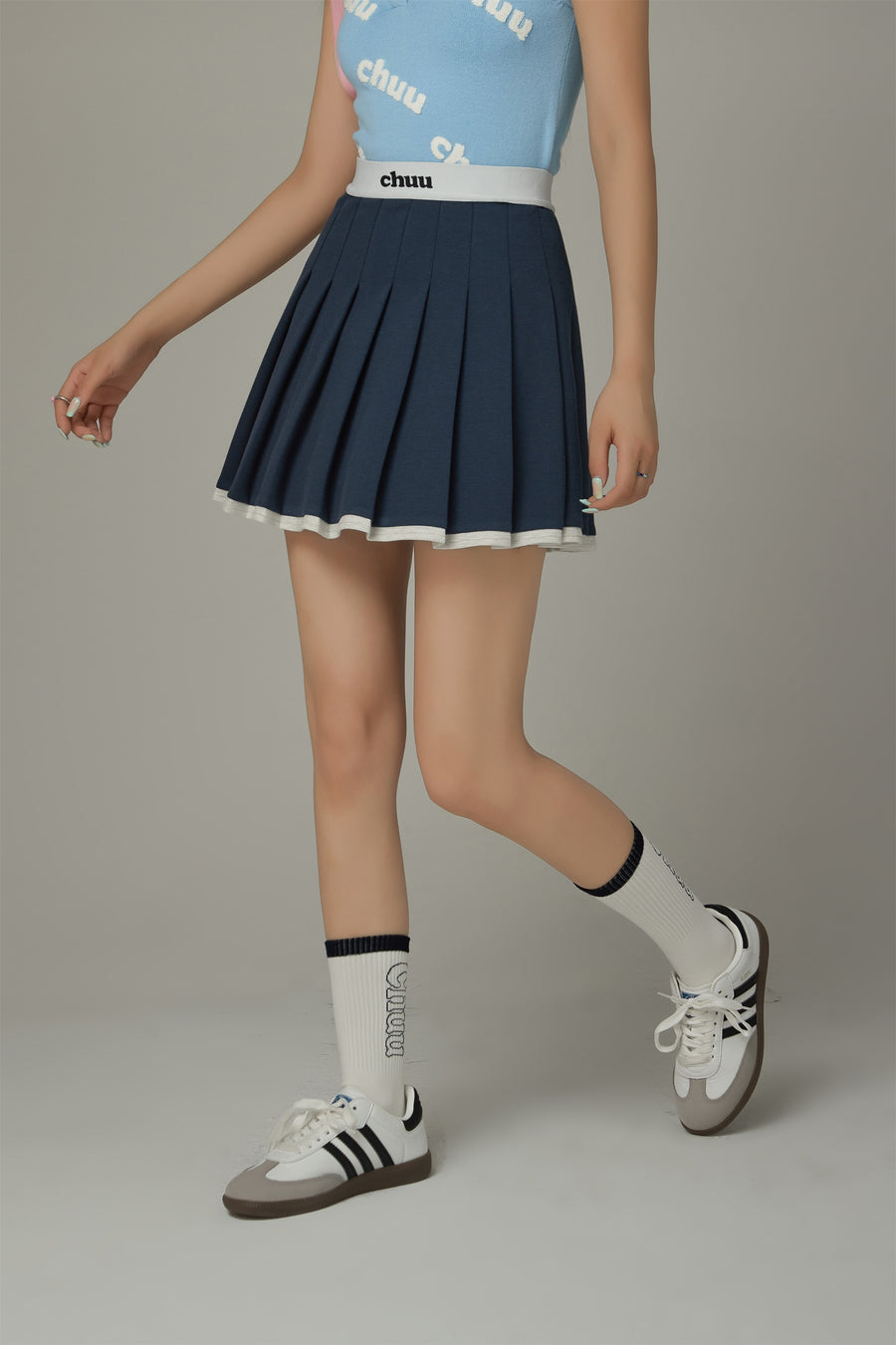 CHUU Logo Ribbed High Socks