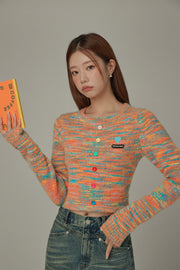 Rainbow Crop Knit Sweater