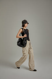 High Waist Drawstring Casual Pants