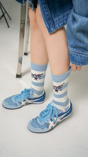 Logo Color Striped High Socks