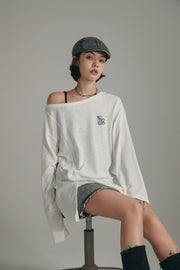 Slit Boxy Open Shoulder T-Shirt