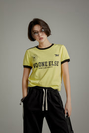 Noe Lettering Sporty Colorblocked Short Sleeve T-Shirt