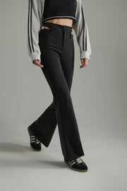 High Waisted Casual Slim Fit Side Cutouts Pants