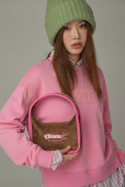 Logo Corduroy Color Combination Bag