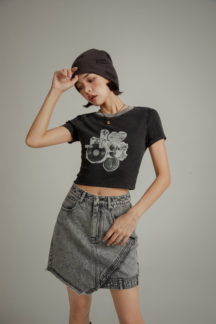 CHUU Vintage Color Crop T-Shirt