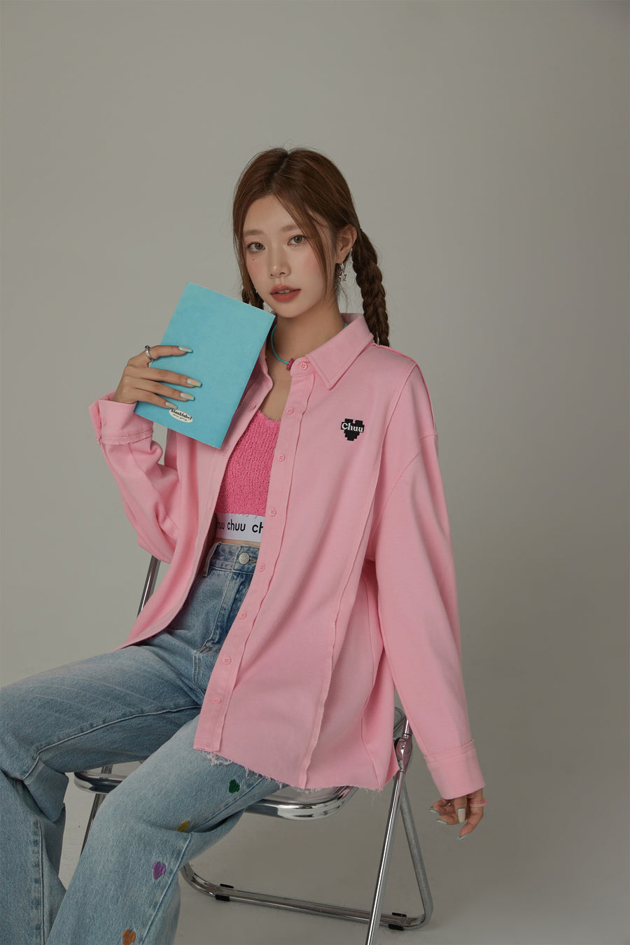 CHUU Embroidered Loose Fit Shirt