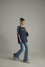 Noe Letter Printed Raglan T-Shirt