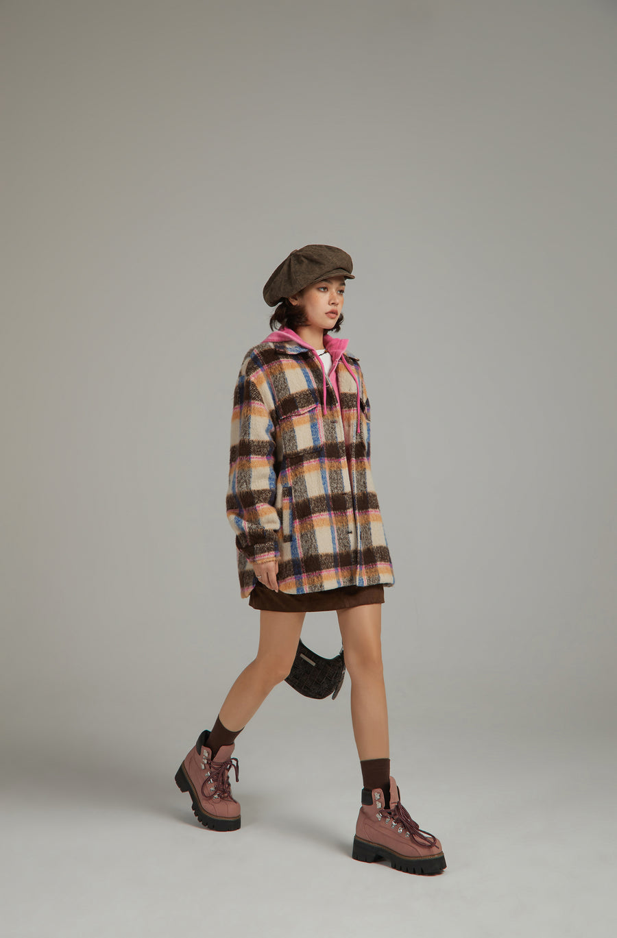 CHUU Multi Color Check Loose Fit Shacket