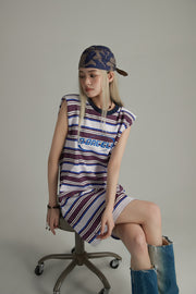 Striped Noe Center Logo Sleeveless T-Shirt Dress