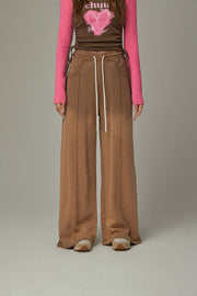 String Lined Straight Pants