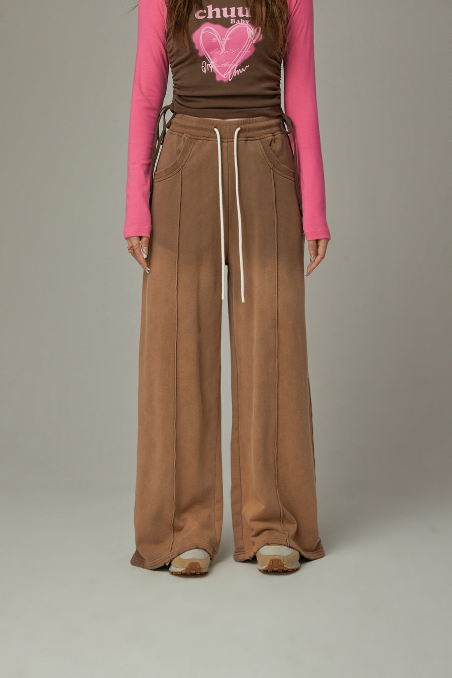 CHUU String Lined Straight Pants